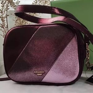 DUNE London Pink Metallic Color-block Crossbody strap Camera style bag• NWT
